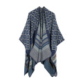 Atacado feminino design de moda de cashmere tecido infinito lenço de inverno feminino ponchos de manta xale combinando com cores